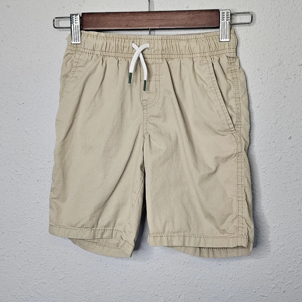 Cat & Jack Boys Small‎ 6/7 Khaki Shorts Elastic Drawstring Waist Preppy Casual